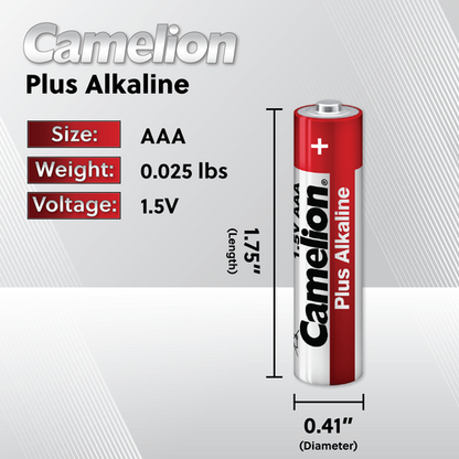 Camelion AAA Plus Alkaline Blister Pack of 4